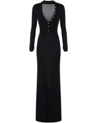 Elisabetta Franchi - Robe Longue À Col V - Lyst