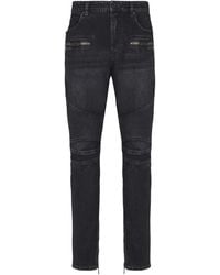Balmain - Jean Biker À Détails De Zips - Lyst
