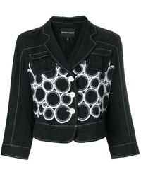 Giorgio Armani Jacke mit Stickerei - Schwarz