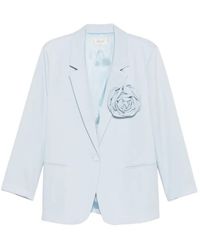 ViCOLO - Floral-Applique Single-Breasted Blazer - Lyst