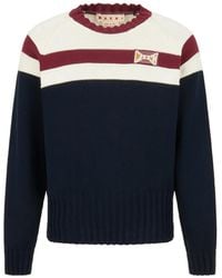 Marni - Baumwoll-Pullover Mit Kontraststreifen - Lyst