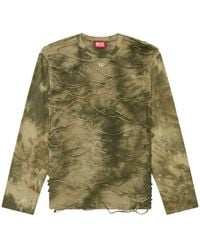 DIESEL - Long-sleeve T-shirt With Floating Strands - Lyst
