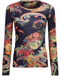 Etro - Top Aus Woll-Jersey Mit Print, Damen, Größe - Lyst