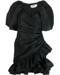 MSGM - Dress With Balloon Sleeve - Lyst