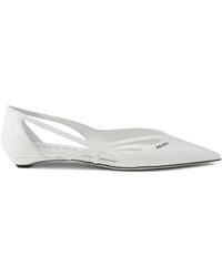 Prada - Leren Ballerina's Met Uitgesneden Details - Lyst