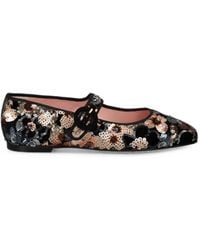 Pretty Ballerinas - Camille Sequin-Embellished Floral Ballet Flats - Lyst