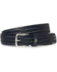 Emporio Armani - Woven Leather Belt - Lyst