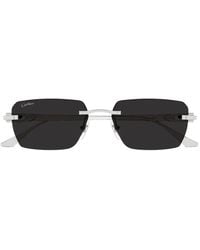 Cartier - Rimless Rectangle-Frame Sunglasses - Lyst