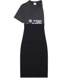 Courreges - Logo-Print Panelled Midi Dress - Lyst