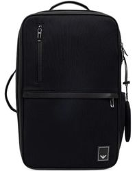 Emporio Armani - Logo-Patch Ribbed Backpack - Lyst