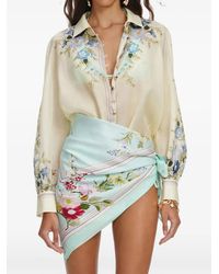 Self-Portrait - Floral Organza Blouse - Lyst