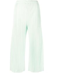 Pleats Please Issey Miyake - May Plissé Cropped Trousers - Lyst