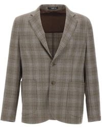 Barba Napoli - Easy J Mono Check-Pattern Blazer - Lyst