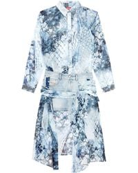 DIESEL - D-jeaniel Midi-jurk Met Slangenprint - Lyst