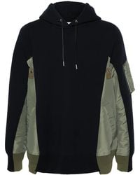 Sacai - Panelled Drawstring Hoodie - Lyst