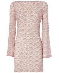 Missoni - Long-Sleeve Pattern Mini Beach Dress - Lyst