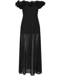 ROTATE BIRGER CHRISTENSEN - Crepe Flower Maxi Dress - Lyst