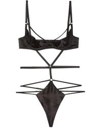 Fleur du Mal - Strappy Bondage Underwire Bodysuit - Lyst