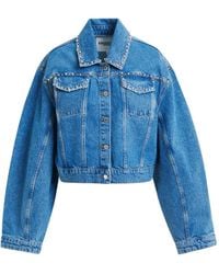 Essentiel Antwerp - Pearl-Embellished Denim Jacket - Lyst