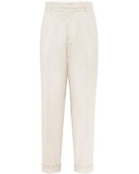 Brunello Cucinelli - Pleat-Detailing Tapered Trousers - Lyst
