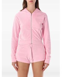Sporty & Rich - Signature Logo Krystal Logo-Embellished Hoodie - Lyst