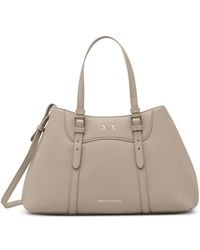 ARMANI EXCHANGE - Logo-Plaque Pebbled-Effect Tote Bag - Lyst
