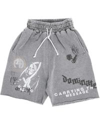 PALY - Graphic-Print Raw-Edge Shorts - Lyst