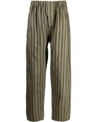 Lemaire - Straight-leg Striped Silk Trousers - Lyst