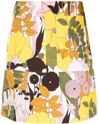 La DoubleJ - Floral-print Stretch-cotton A-line Miniskirt - Lyst
