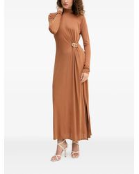 Twinset - Buckle-Detail Long-Sleeve Maxi Dress - Lyst