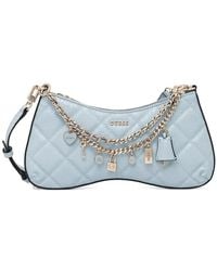 Guess - Libby Quilted Charm-Detail Shoulder Bag - Lyst