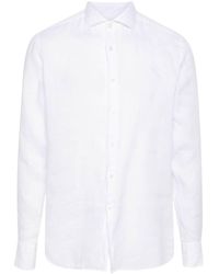 Xacus - Cutaway-collar Linen Shirt - Lyst