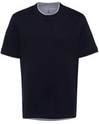 Brunello Cucinelli - Katoenen T-shirt Met Imitatielaag - Lyst
