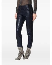 Isabel Marant - Pantalones De Cuero Rolinda Con Botones - Lyst
