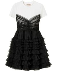 Twinset - Tüll-Minikleid Mit T-Shirt-Detail - Lyst