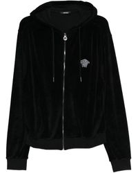 Versace - Embroidered Chenille Zip-Up Hoodie - Lyst