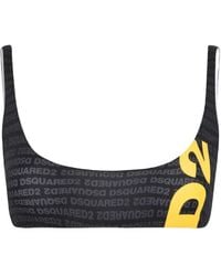 DSquared² - Logo-Print Bikini Top - Lyst