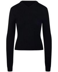 Lisa Yang - Pull Côtelé À Col V - Lyst