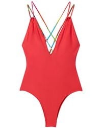 Emilio Pucci - Iride-Strap Open-Back Swimsuit - Lyst