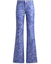 Etro - Flared Jeans Met Paisley-Jacquard - Lyst