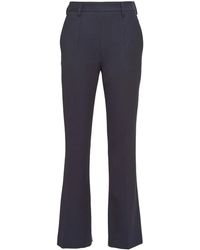 Prada - Wollen Gabardine Flared Broek - Lyst