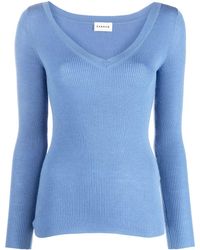 P.A.R.O.S.H. - V-neck Ribbed Wool Jumper - Lyst