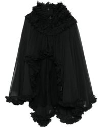 Noir Kei Ninomiya - Asymmetrische Cape Met Ruches - Lyst