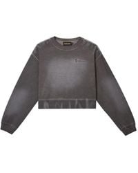 Mini Cream - Sudadera corta con logo bordado - Lyst