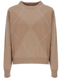 Peserico - Pull À Détail De Nœud Et Maille Losange - Lyst