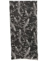 Mouleta - Fish-Print Frayed Scarf - Lyst