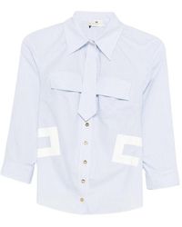 Elisabetta Franchi - Striped Blouse - Lyst
