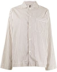 Tekla - Striped Poplin Pajama Shirt - Lyst