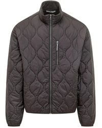 Palm Angels - Quilted Casual Jacket With High Collar - Lyst