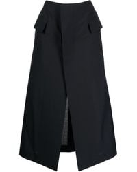 Sacai - Suiting Mix Layered Midi Skirt - Lyst